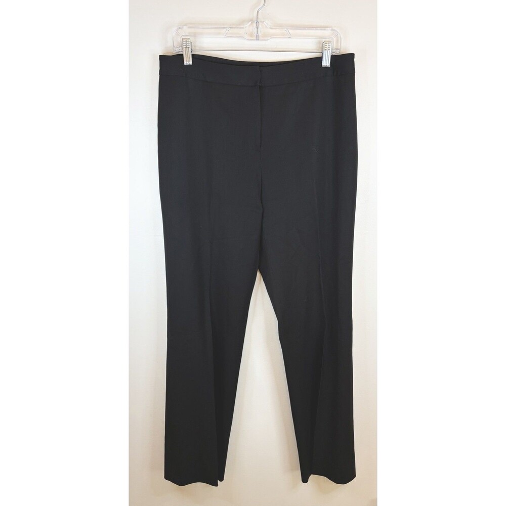 LAFAYETTE 148 Black Wool Blend Dress Pants 10 Straight Leg Career Luxury Capsule